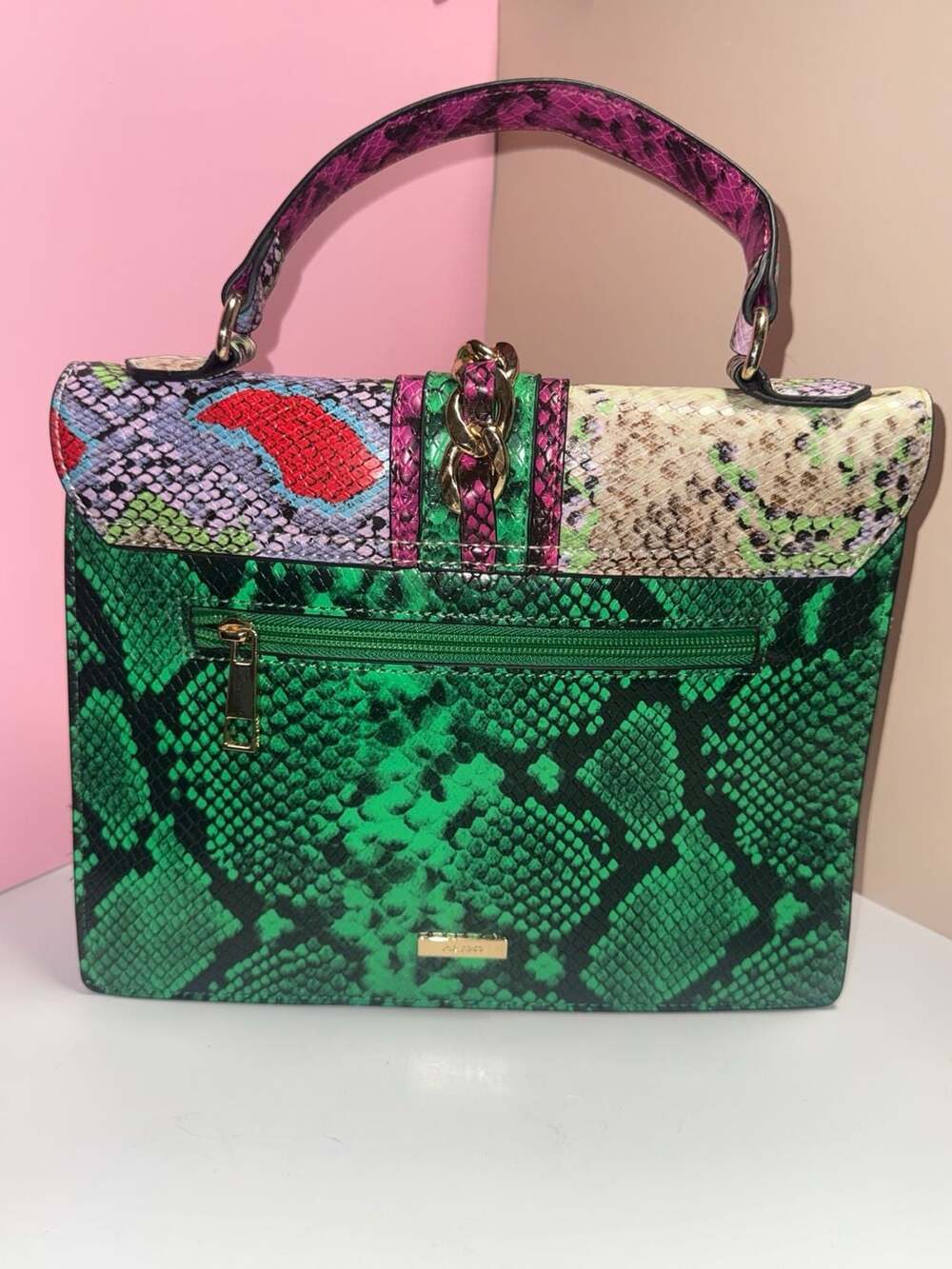 ALDO Glendaa Multi-Color Snakeskin Print Top Handle Crossbody Bag - Picture 3 of 4